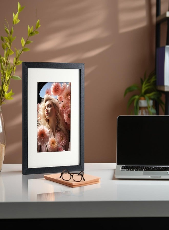 LBECUA 8x10 Picture Frame Set of 10, Wooden Picture Frames Display Photo 8x10 without Mat or 5x7 with Mat, Horizontal and Vertical for Wall and Tabletop, Black - Image 5